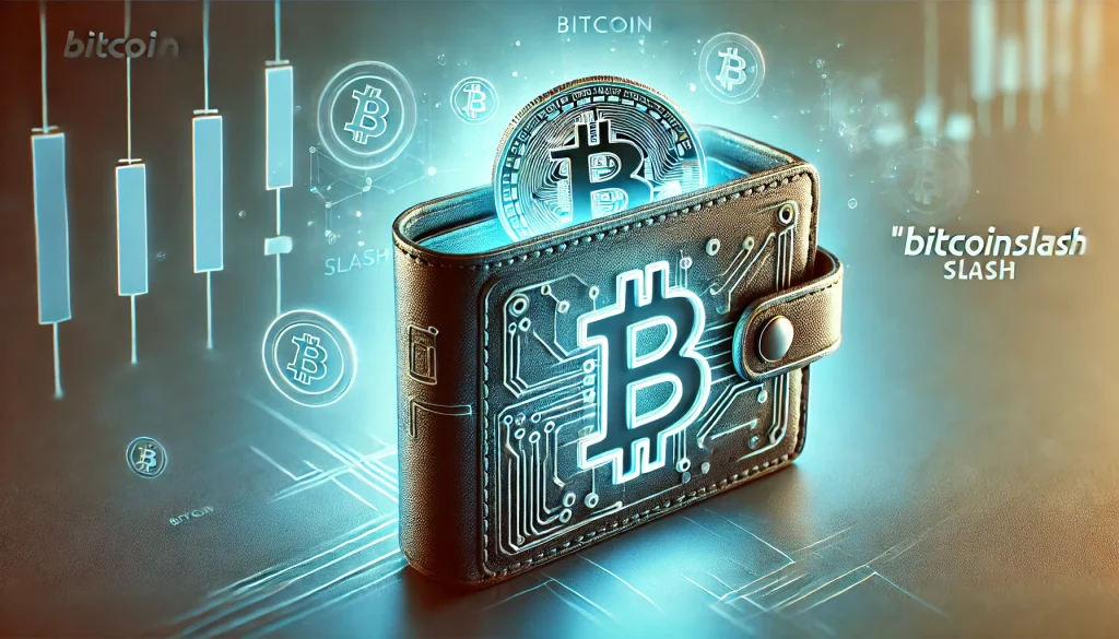 Un portefeuille numérique au design futuriste, légèrement ouvert, révélant une clé private stylisée à l'intérieur