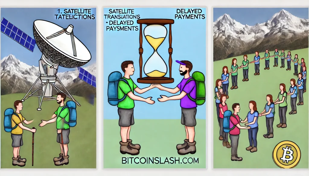 ntenne géante, poignée de main avec sablier, chaîne humaine de communication